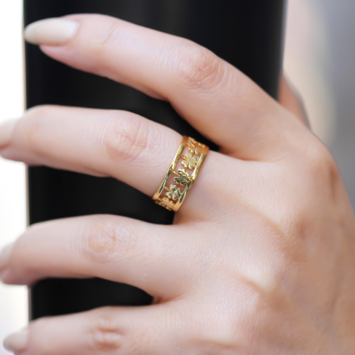 Glorria Gümüş Yonca Yüzük