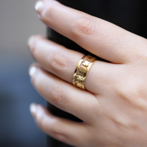 Glorria Gümüş Yonca Yüzük