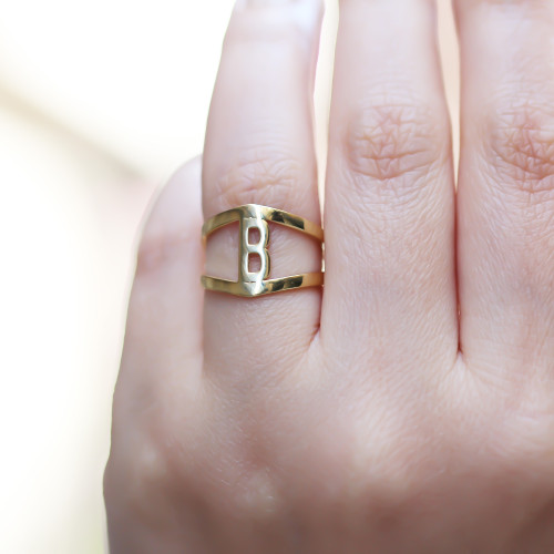 Glorria Gümüş Kişiye Özel Harfli Yüzük