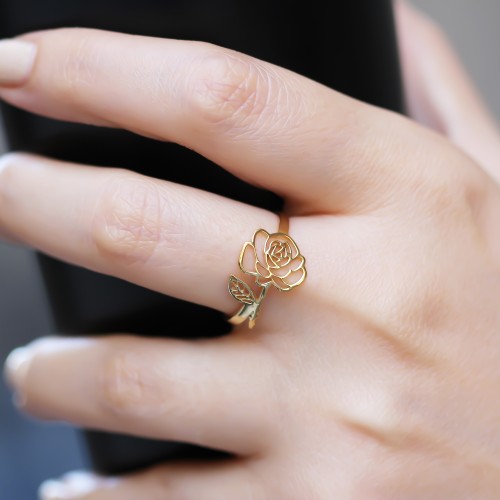 Glorria Gümüş Kişiye Özel Doğum Çiçeği Yüzük