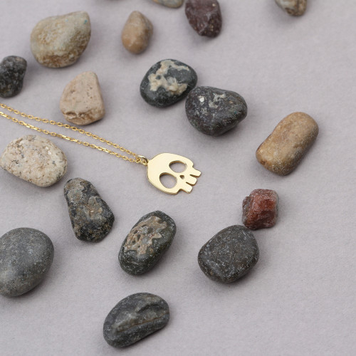 Glorria Kişiye Özel Kafatası Gümüş Kolye