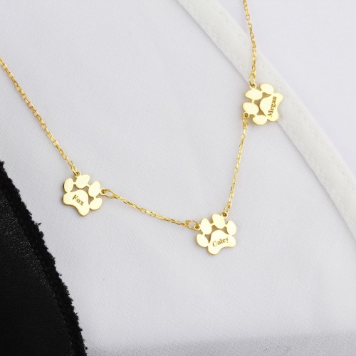 Glorria Gümüş Kişiye Özel İsimli Pati Kolye