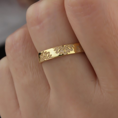 Glorria Gümüş Kişiye Özel Doğum Çiçeği Minimalist Yüzük