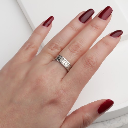 Glorria Gümüş Kişiye Özel İsimli Viking Alfabesi Yüzük Glorria Gümüş Kişiye Özel İsimli Viking Alfabesi Yüzük