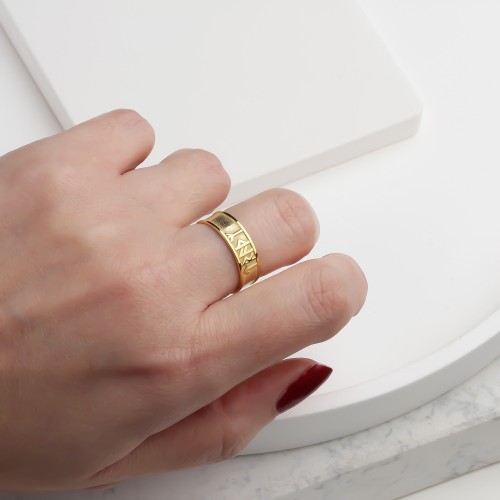 Glorria Gümüş Kişiye Özel İsimli Viking Alfabesi Yüzük