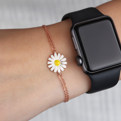 Glorria Gümüş Papatya Bileklik