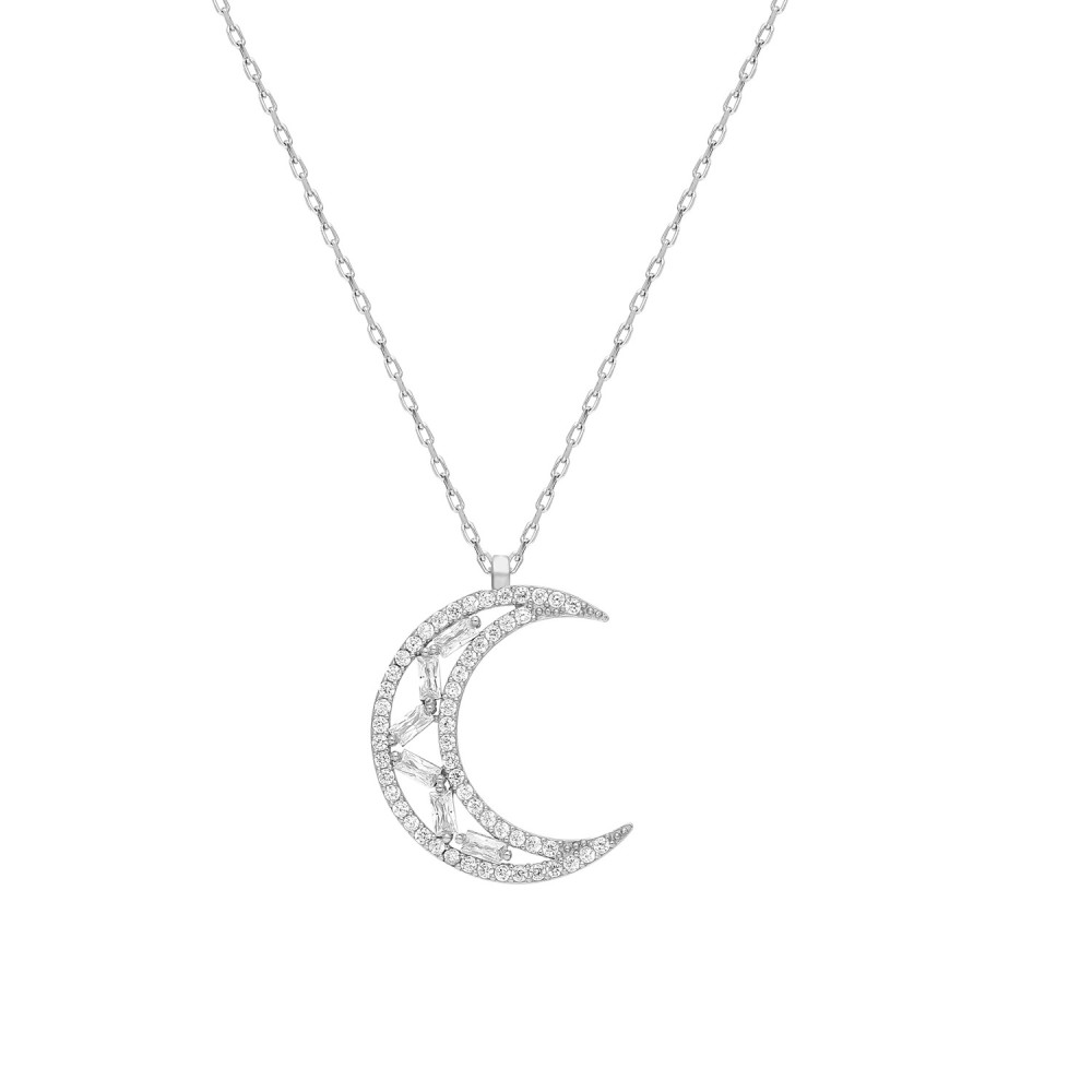 Glorria Gümüş Hilal Kolye