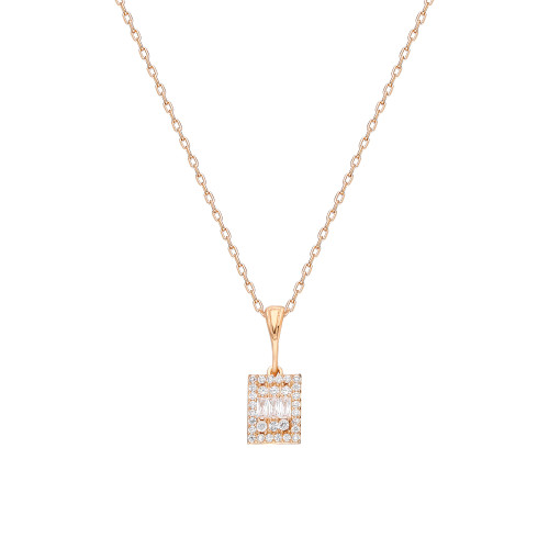 Glorria Gümüş Baget Taşlı Kolye Glorria Gümüş Baget Taşlı Kolye