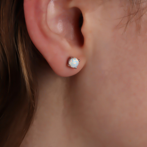 Glorria Gümüş Opal Küpe