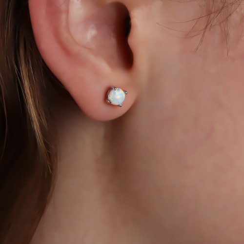 Glorria Gümüş Opal Küpe