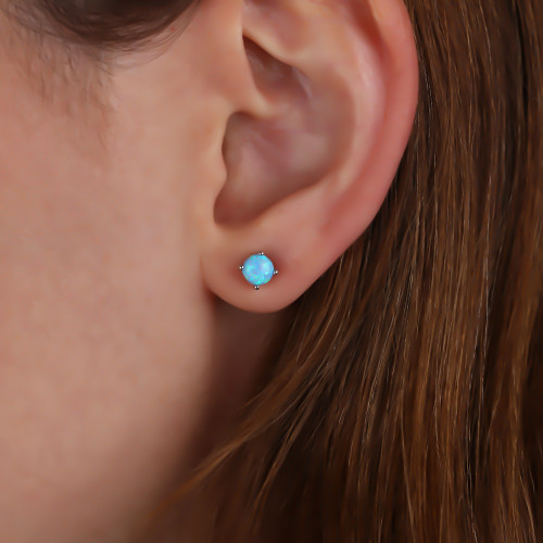 Glorria Gümüş Opal Küpe