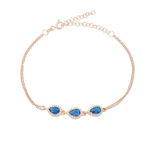 Glorria Gümüş Anturaj Damla Bileklik