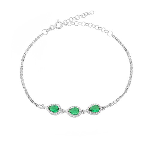 Glorria Gümüş Anturaj Damla Bileklik