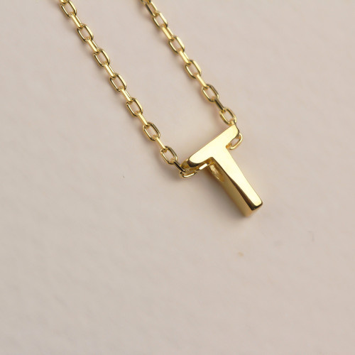 Glorria Gümüş 3 Boyutlu Minimalist T Harfi Kolye Glorria Gümüş 3 Boyutlu Minimalist T Harfi Kolye