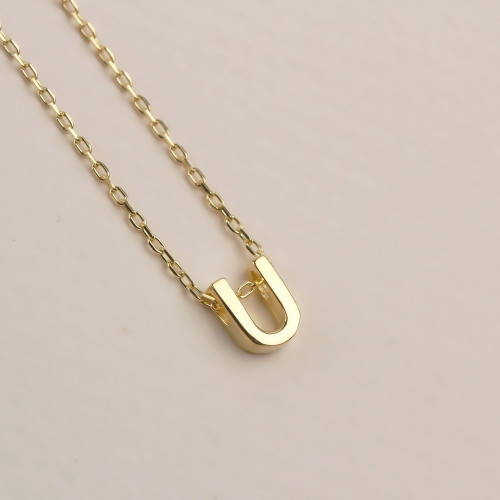 Glorria Gümüş 3 Boyutlu Minimalist U Harfi Kolye Glorria Gümüş 3 Boyutlu Minimalist U Harfi Kolye