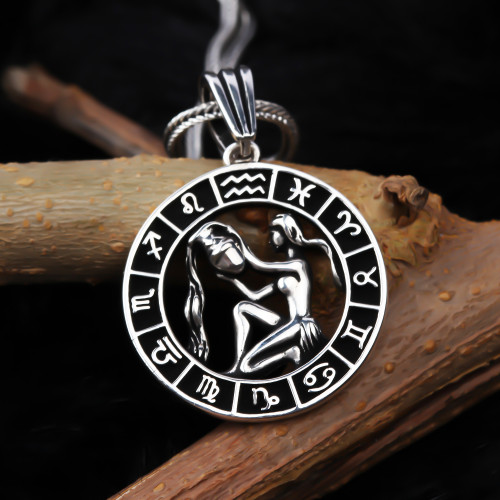 Glorria Gümüş Erkek Kova Burcu Kolye Glorria Gümüş Erkek Kova Burcu Kolye
