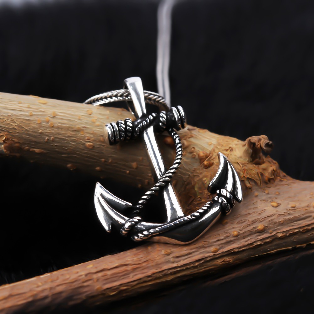 Glorria 925k Sterling Silver Men Sea Anchor Necklace Glorria 925k Sterling Silver Men Sea Anchor Necklace