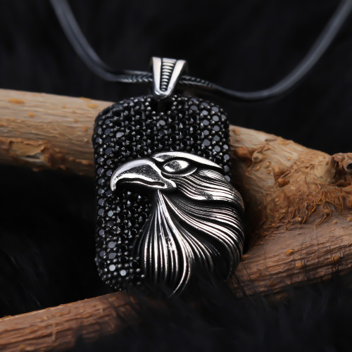 Glorria Gümüş Erkek Kartal Başlı Kolye Glorria Gümüş Erkek Kartal Başlı Kolye