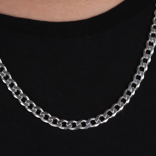 Glorria Gümüş 7mm Gurmet Zincir Kolye