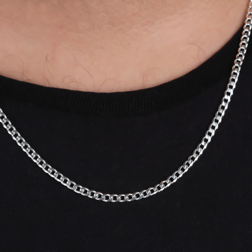 Glorria Gümüş 4mm Gurmet Zincir Kolye