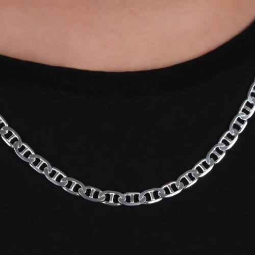 Glorria Gümüş 7mm Mariner Zincir Kolye