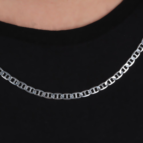 Glorria Gümüş 6mm Mariner Zincir Kolye