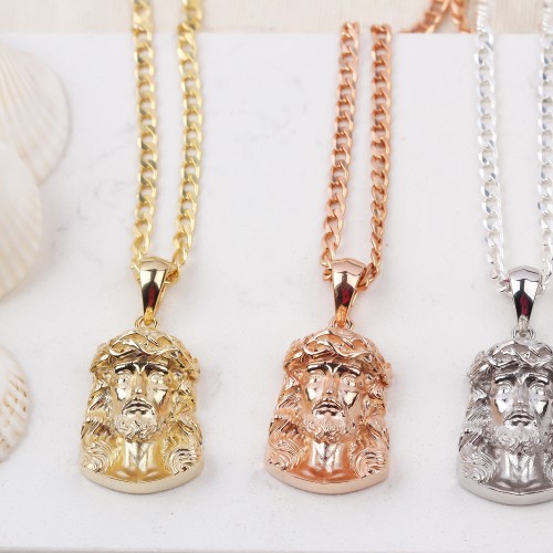 Glorria Gümüş Gurmet Zincirli İsa Mesih Kolye