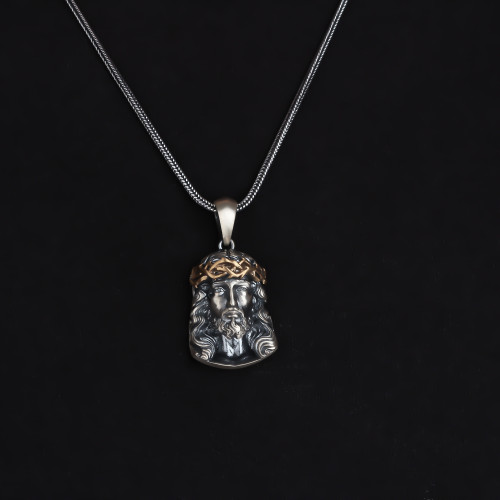 Glorria Gümüş Gurmet Zincirli İsa Mesih Kolye