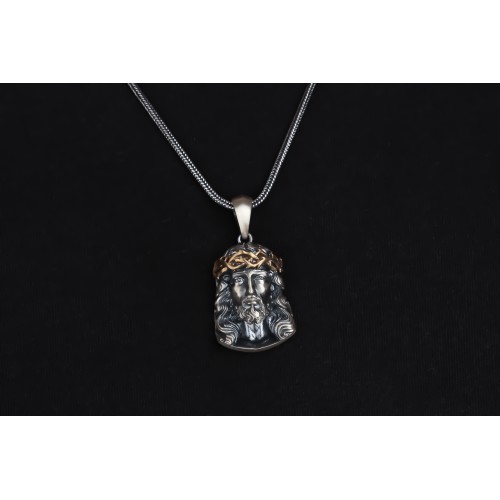 Glorria Gümüş Gurmet Zincirli İsa Mesih Kolye