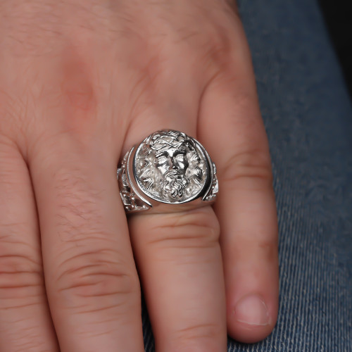 Glorria Gümüş İsa Mesih Yüzük Glorria Gümüş İsa Mesih Yüzük