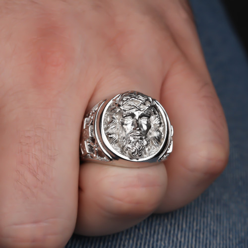 Glorria Gümüş İsa Mesih Yüzük Glorria Gümüş İsa Mesih Yüzük