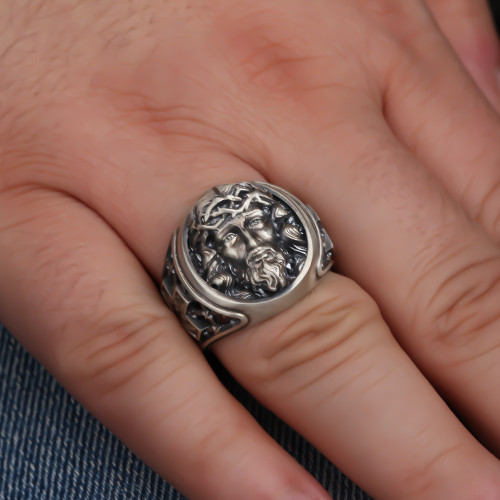 Glorria Gümüş İsa Mesih Yüzük Glorria Gümüş İsa Mesih Yüzük