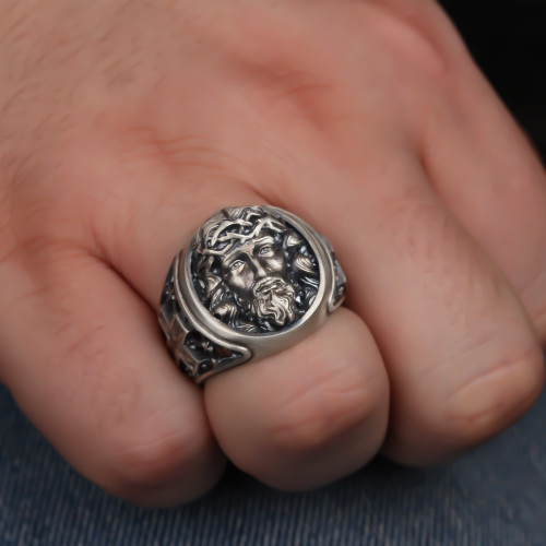 Glorria Gümüş İsa Mesih Yüzük Glorria Gümüş İsa Mesih Yüzük