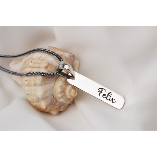 Glorria Erkek Kişiye Özel İsimli Bar Gümüş Kolye Glorria Erkek Kişiye Özel İsimli Bar Gümüş Kolye