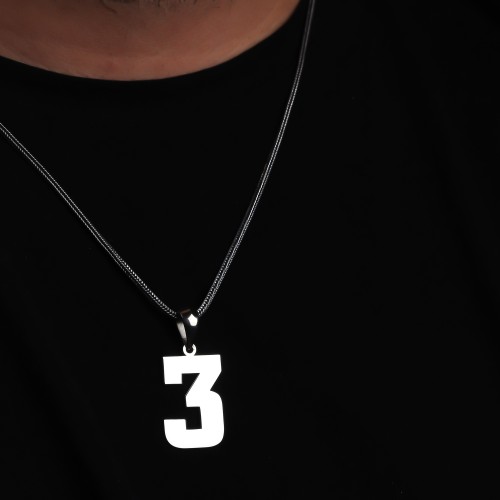 Glorria Erkek Kişiye Özel Rakam Gümüş Kolye