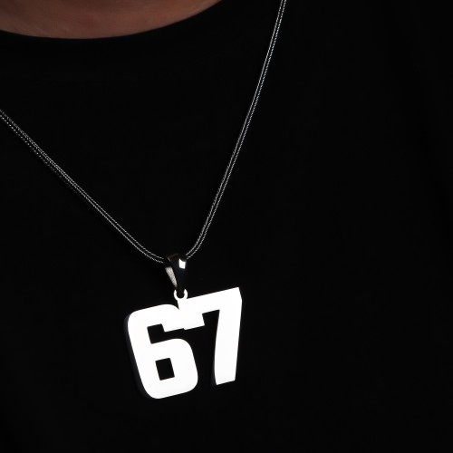 Glorria Erkek Kişiye Özel Çift Rakam Gümüş Kolye