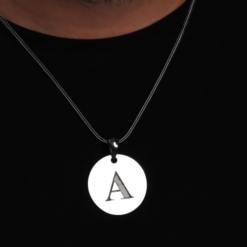 Glorria Erkek Kişiye Özel Plaka Harf Gümüş Kolye