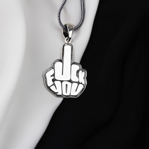 Glorria Erkek Fuck Gümüş Kolye