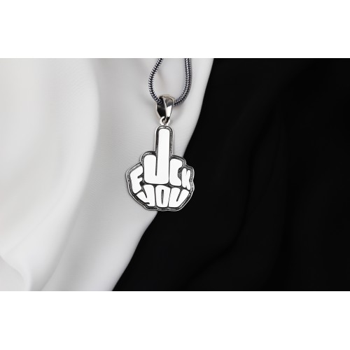 Glorria Erkek Fuck Gümüş Kolye Glorria Erkek Fuck Gümüş Kolye