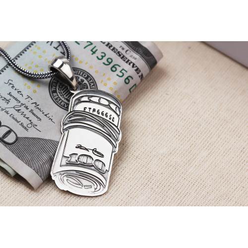 Glorria Erkek 100 Dolar Gümüş Kolye Glorria Erkek 100 Dolar Gümüş Kolye