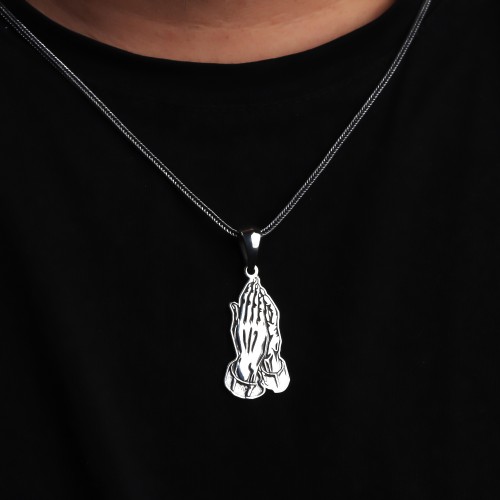 Glorria Erkek Dua Gümüş Kolye