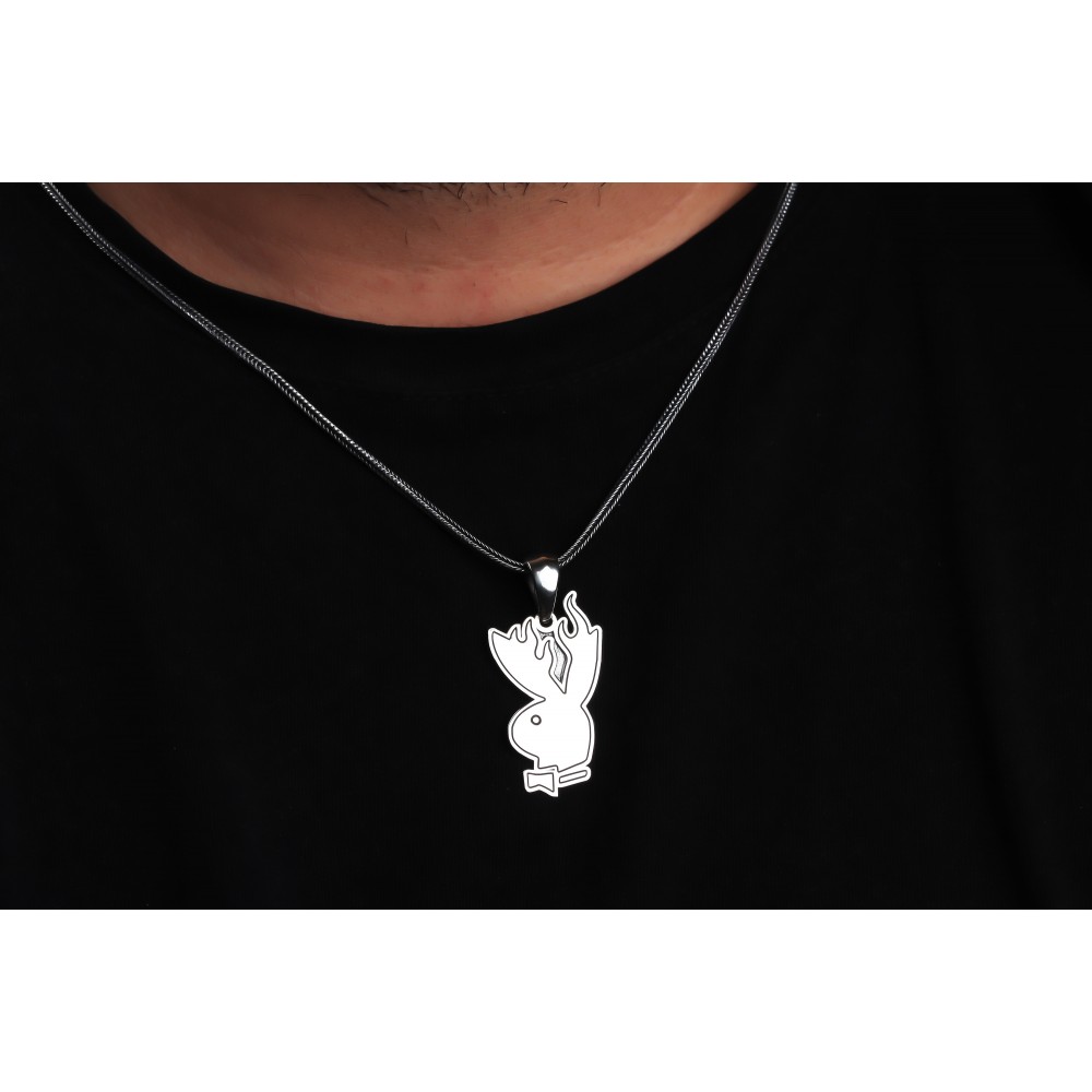 Glorria Erkek Playboy Gümüş Kolye Glorria Erkek Playboy Gümüş Kolye