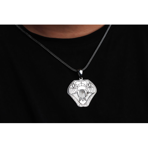 Glorria Erkek Yılan Gümüş Kolye