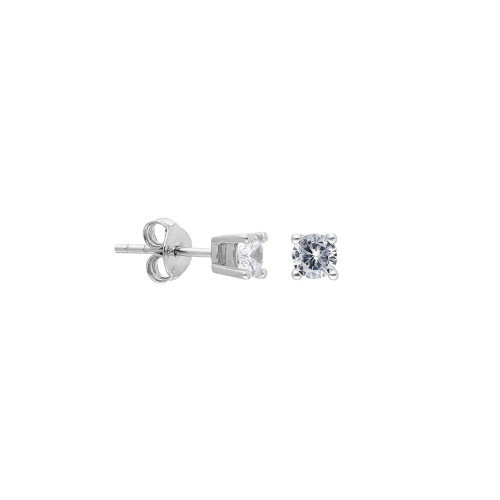 Glorria Gümüş 4 mm Tek Taş Küpe Glorria Gümüş 4 mm Tek Taş Küpe