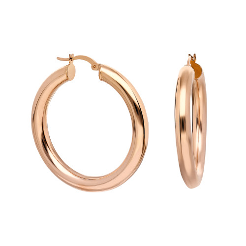 Glorria Gümüş 3 cm Kalın Halka Küpe Glorria Gümüş 3 cm Kalın Halka Küpe