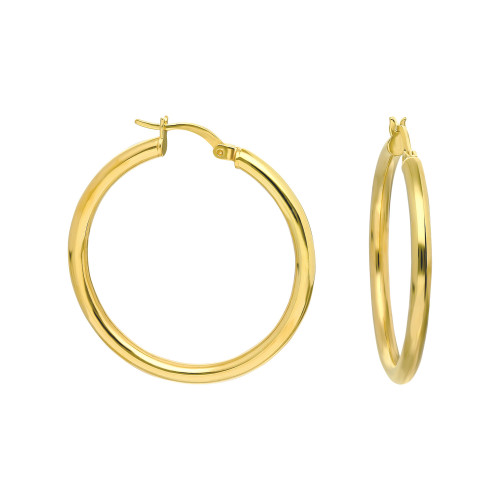 Glorria Gümüş 3 cm İnce Halka Küpe