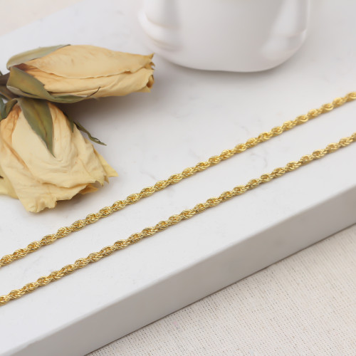 Glorria Gümüş 2 mm Halat Burgu Zincir Kolye