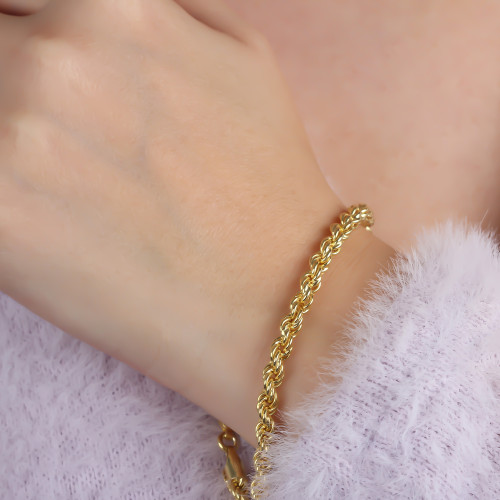 Glorria Gümüş Halat Burgu Zincir Bilelik