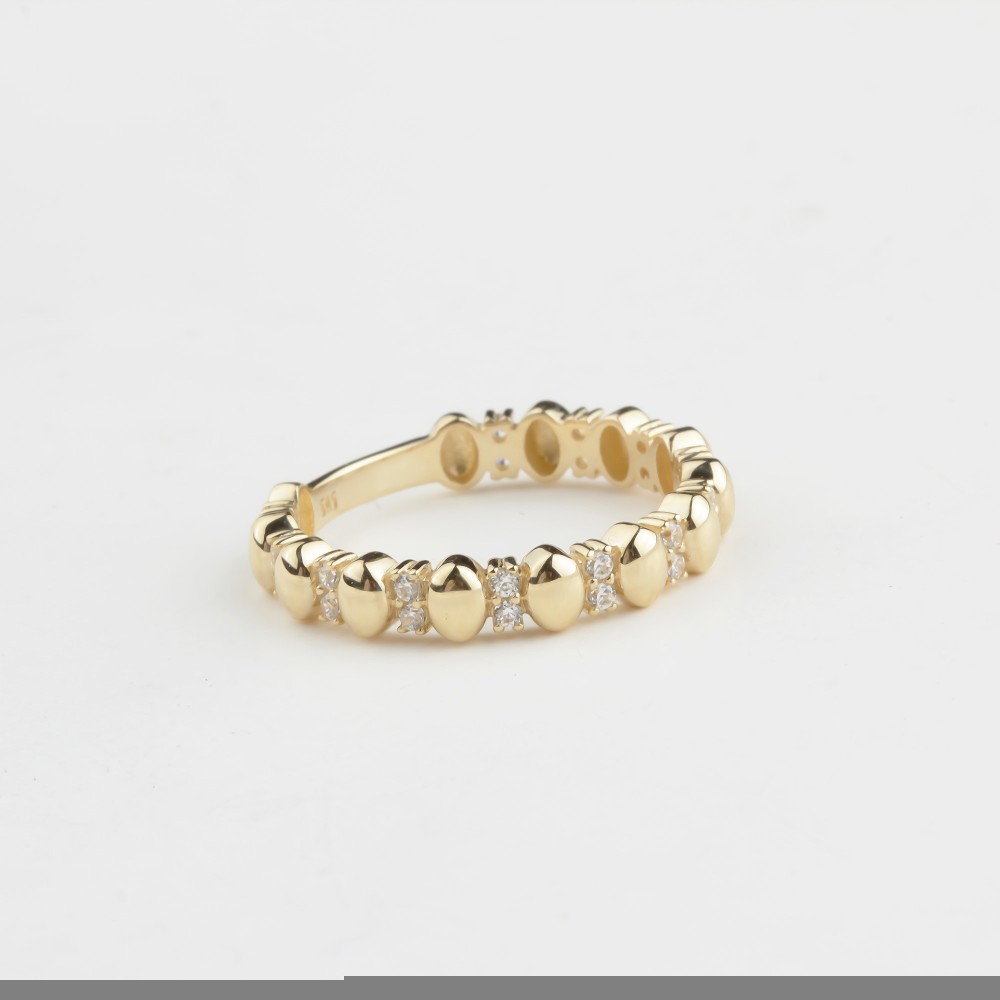 Glorria Altın Taşlı Bombeli Yüzük