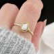 Glorria Altın Beyaz Opal Taşlı Retro Yüzük